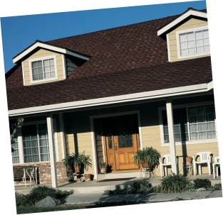House with red architectural shingle roofing