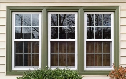 Triple-pane windows on house exterior